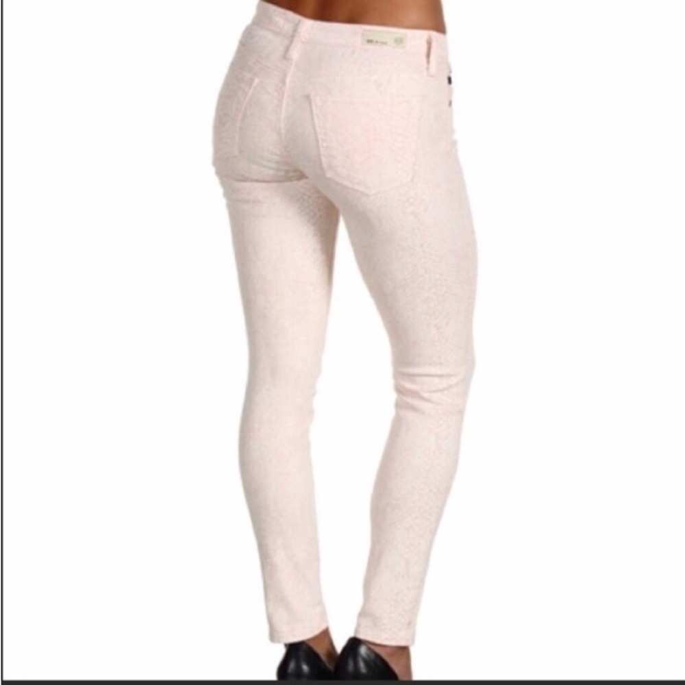 AG Light Pink Snake Print Skinny Ankle Jeans sz28